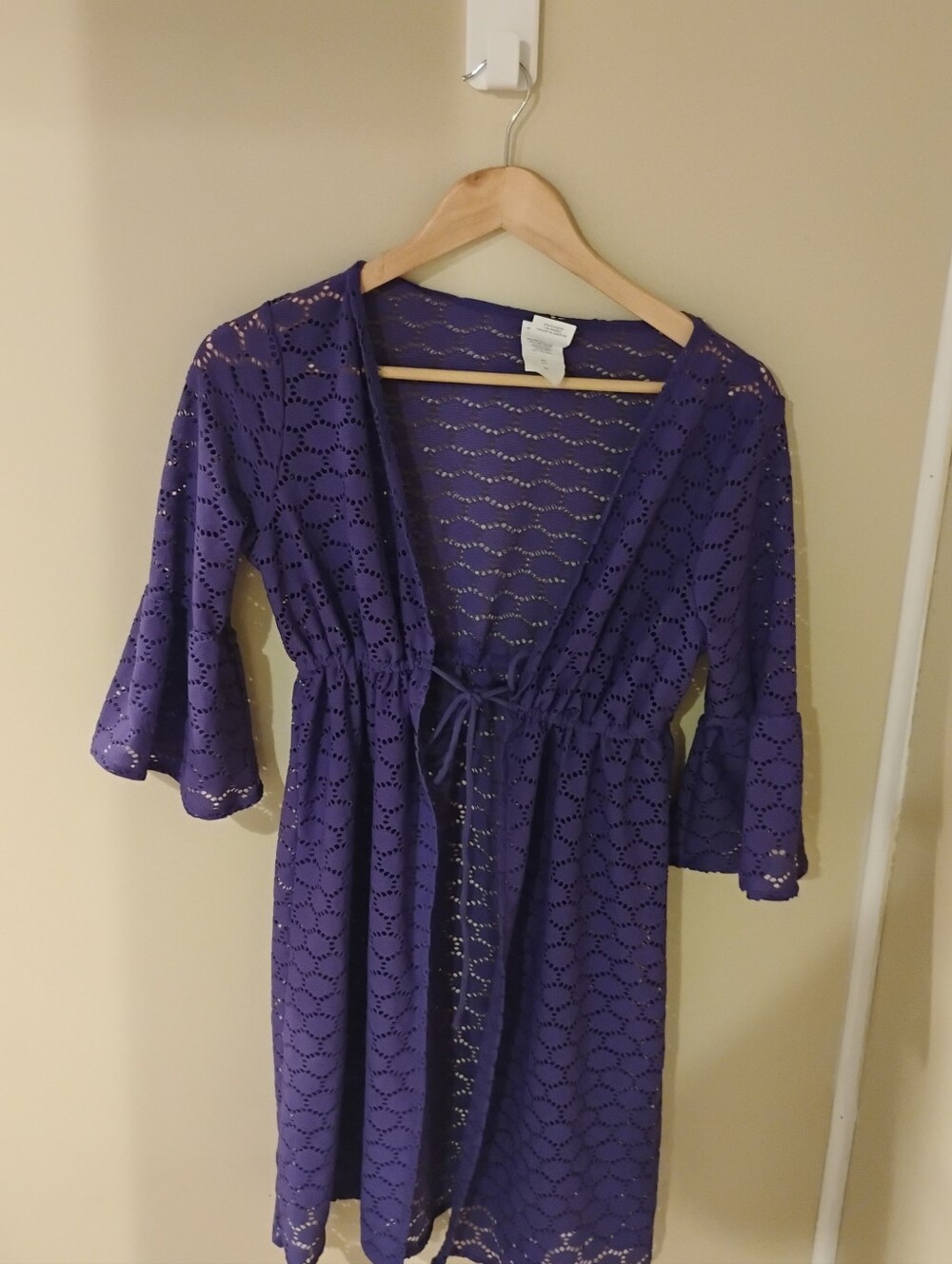 Vintage 2000s Tie Front Flare Sleeve Coverup Swim